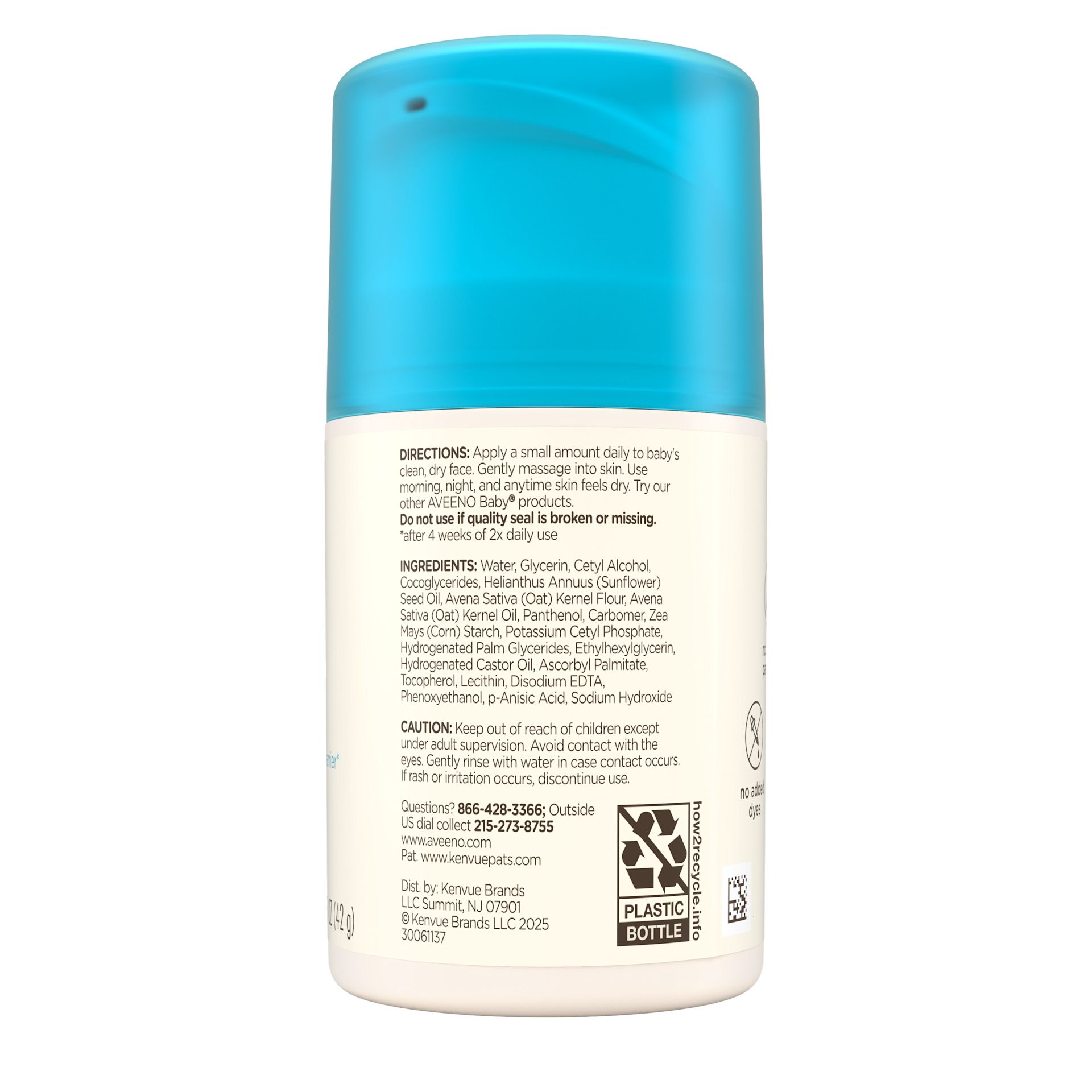 Back pack shot Aveeno® Baby Daily Moisture Face Cream