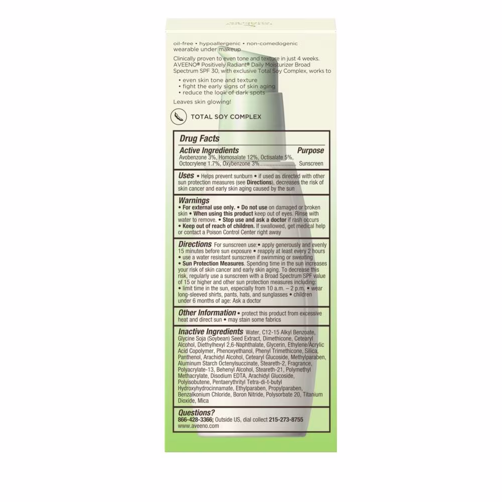 AVEENO® POSITIVELY RADIANT® Daily Moisturizer Broad Spectrum SPF 30