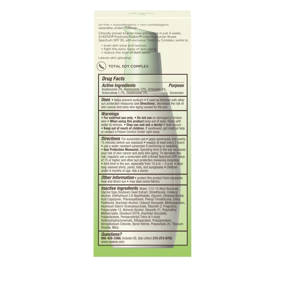 AVEENO® POSITIVELY RADIANT® Daily Moisturizer Broad Spectrum SPF 30