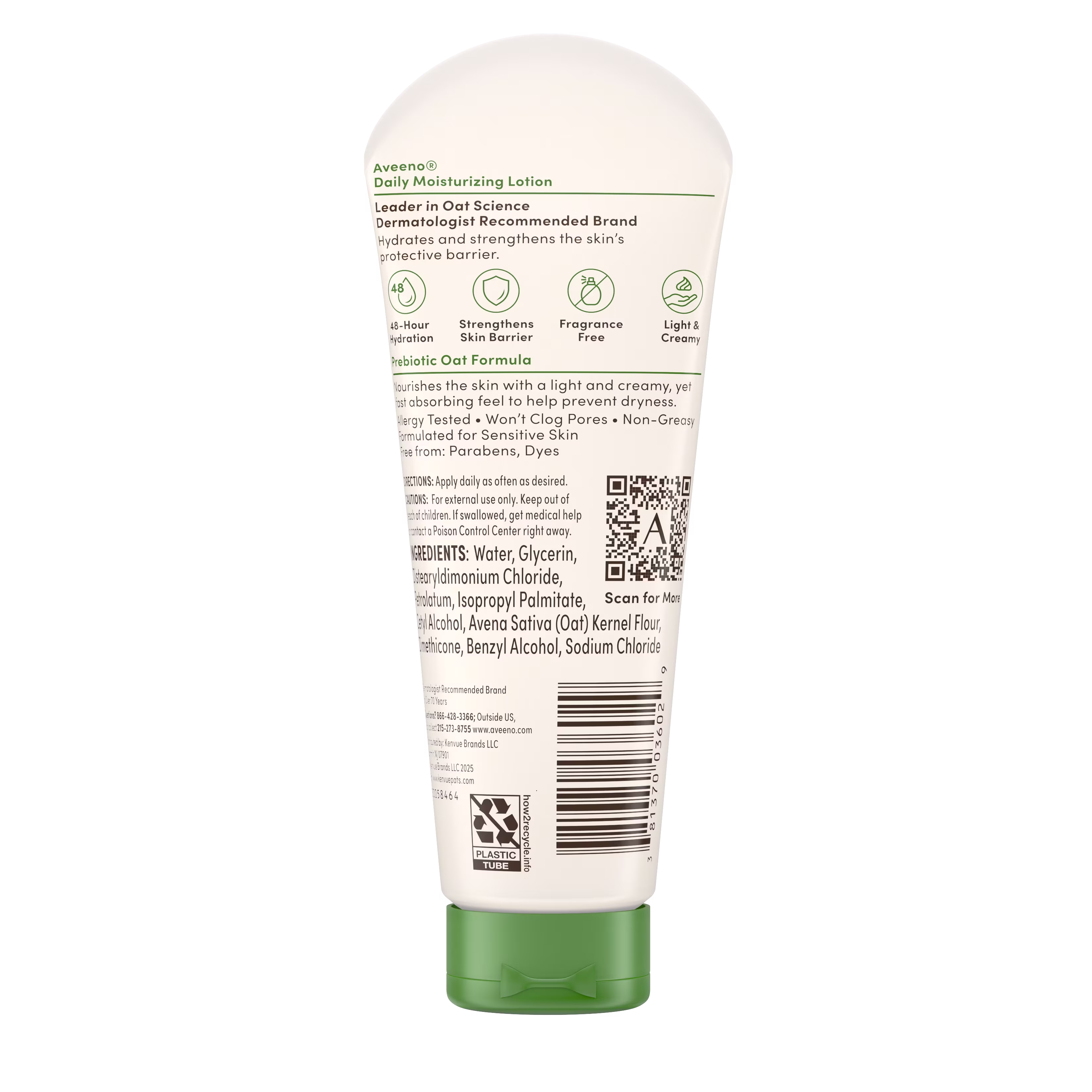 Back Pack shot of Daily Moisturizing Body Lotion with Soothing Oat 2.5oz