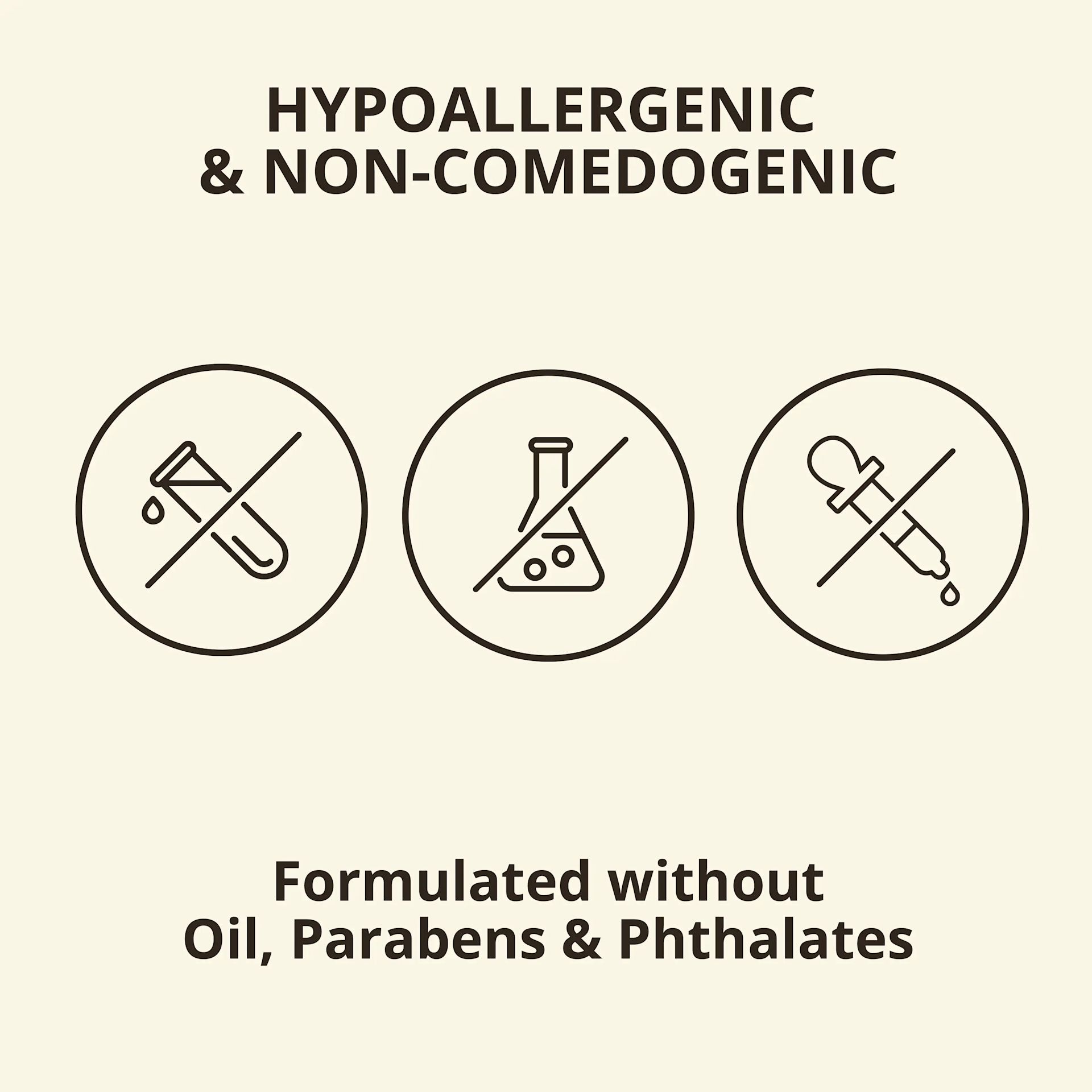 Hypoallergenic and non-comedogenic, formulated without oils, parabens & phthalates