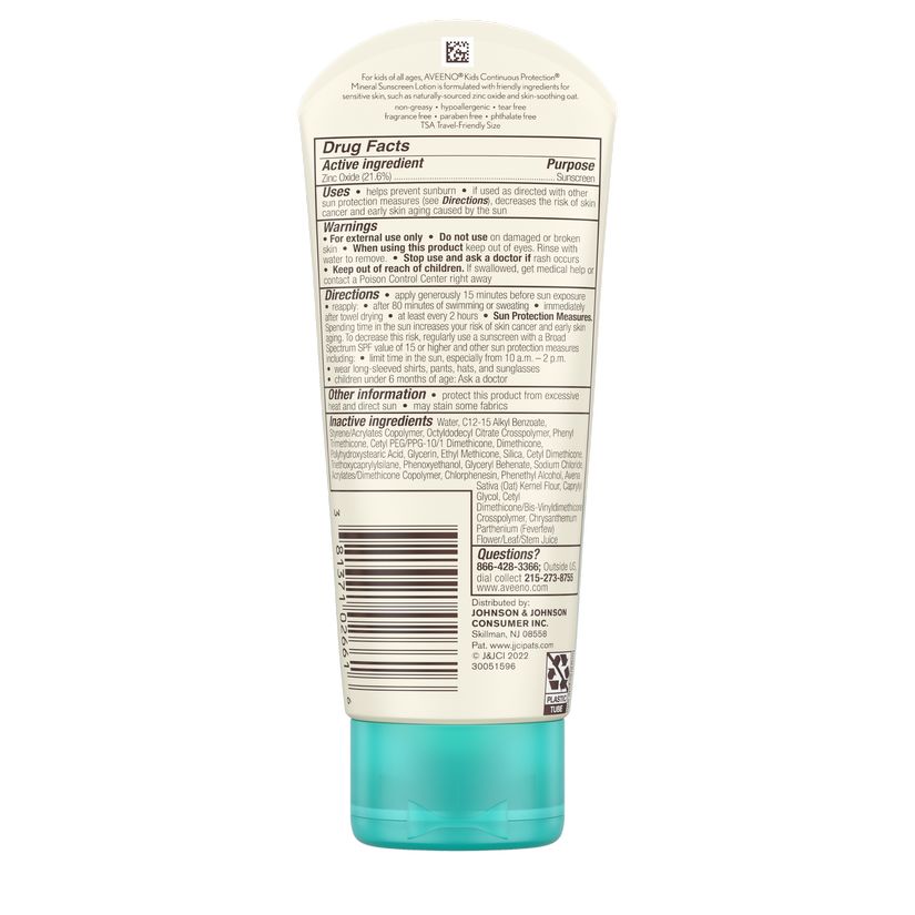 Kids Continuous Protection ® Lotion Sunscreen with Broad Spectrum, SPF 50 - Image 3 - Aveeno - en-US