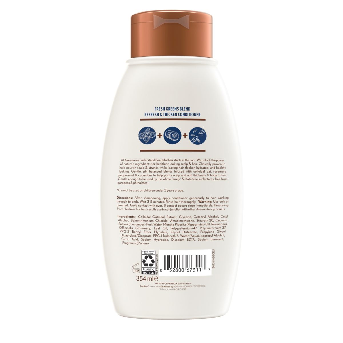 Fresh Greens Blend Refresh and Thicken Conditioner - Image 1 - Aveeno - en-US
