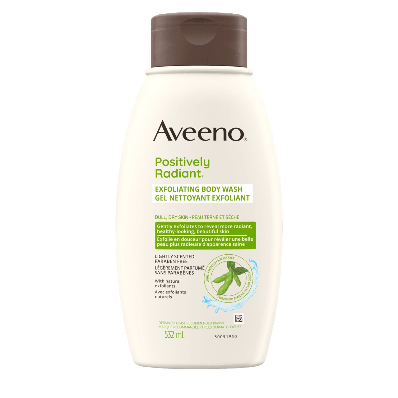 Front Shot of AVEENO® Positively Radiant Exfoliating Body Wash
