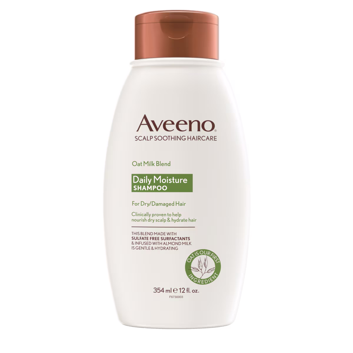 Pack shot of Aveeno® Oat Milk Blend Daily Moisture Shampoo for Dry/Damaged Hair, 12 fl oz