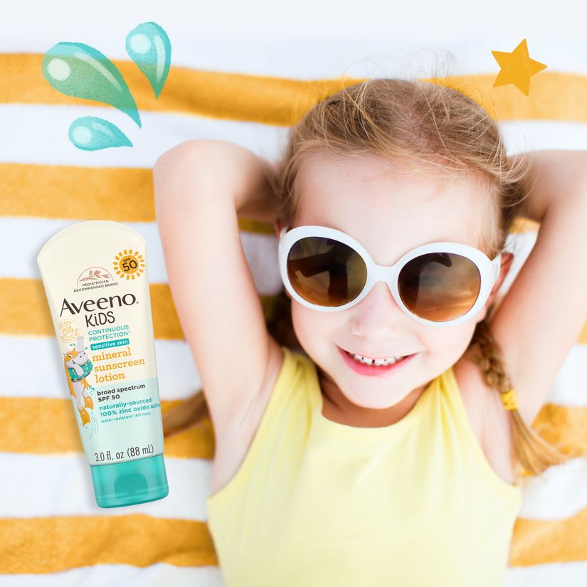 Kids Continuous Protection ® Lotion Sunscreen with Broad Spectrum, SPF 50 - Image 5 - Aveeno - en-US