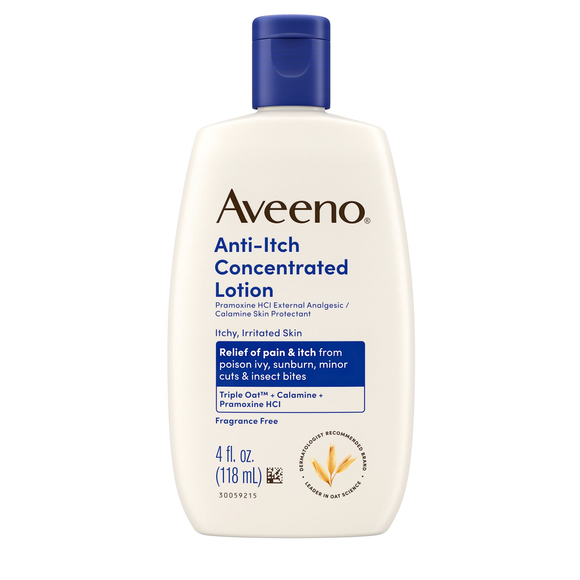 Front Pack shot of Aveeno® Anti-Itch Concentrated Lotion 4oz