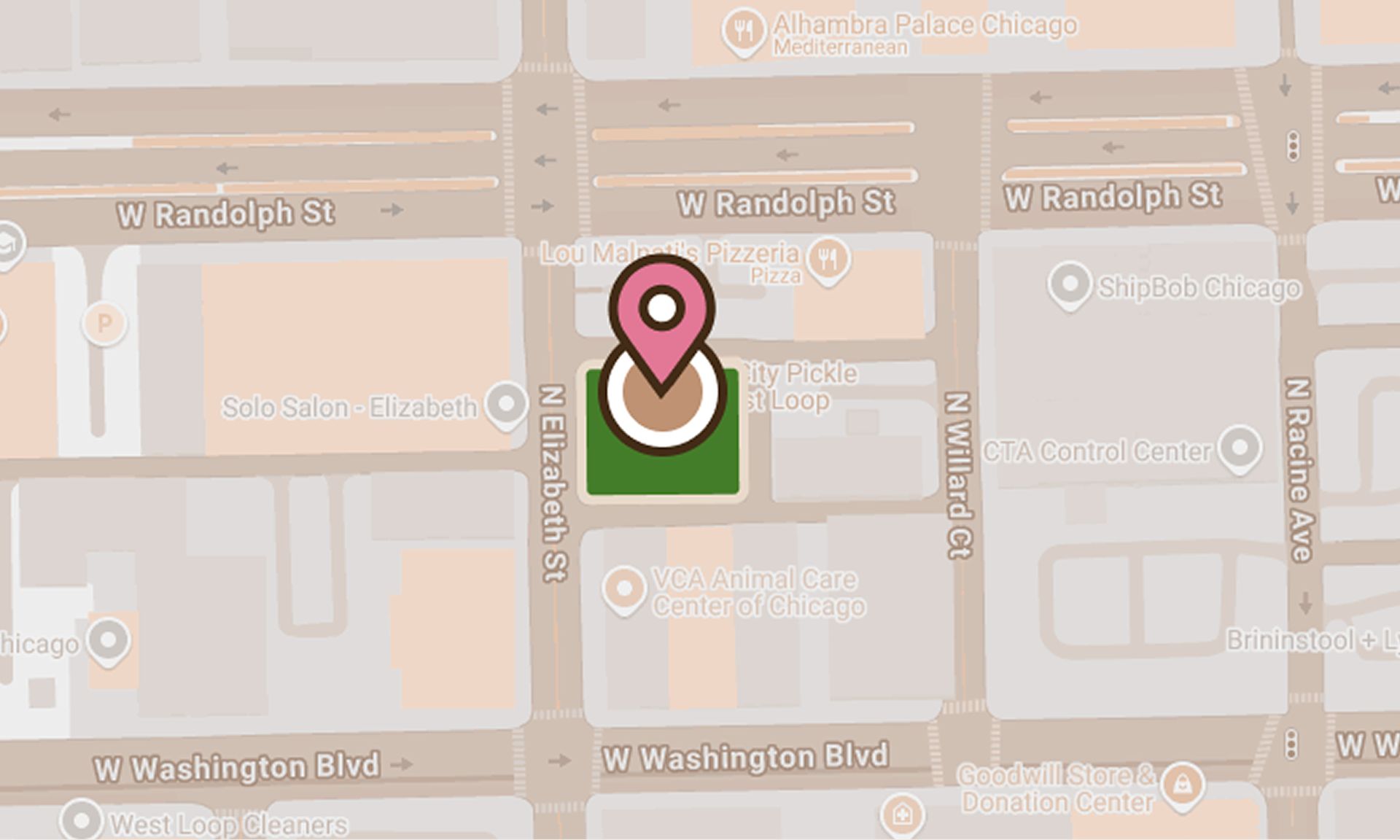 Map Location for Aveeno® + TOGETHXR House in Chicago. Two Days, One Space