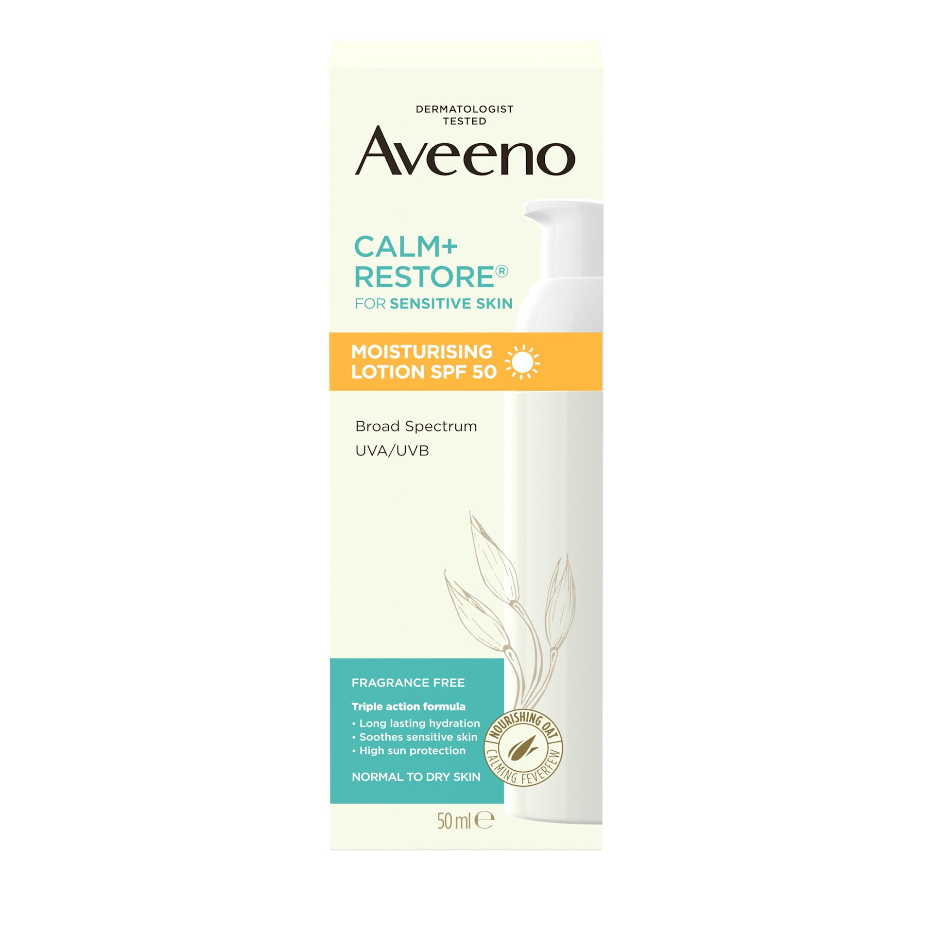 Aveeno Face CALM+RESTORE Moisturising Lotion SPF 50 50ml  