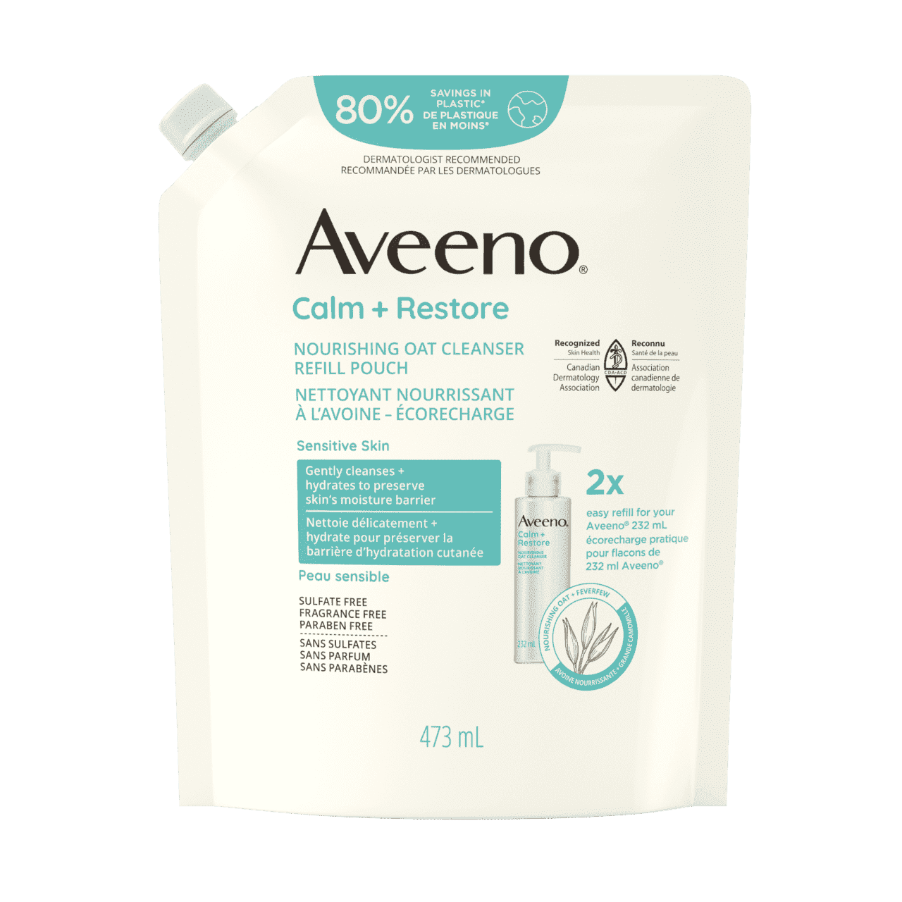 Calm + Restore Nourishing Oat Cleanser Pouch | AVEENO®