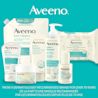 Seven Aveeno Calm + Restore line of products displayed with text saying ‘Dermatologist recommended brand for over 70 years.’