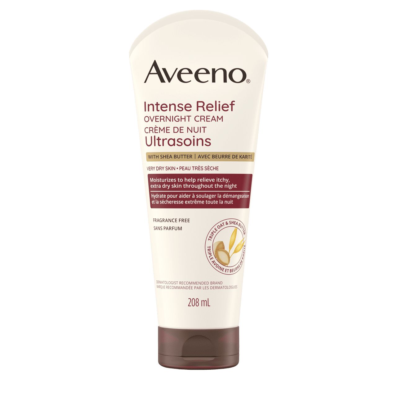 Panneau avant du tube de la crème de nuit Ultrasoins AVEENO®