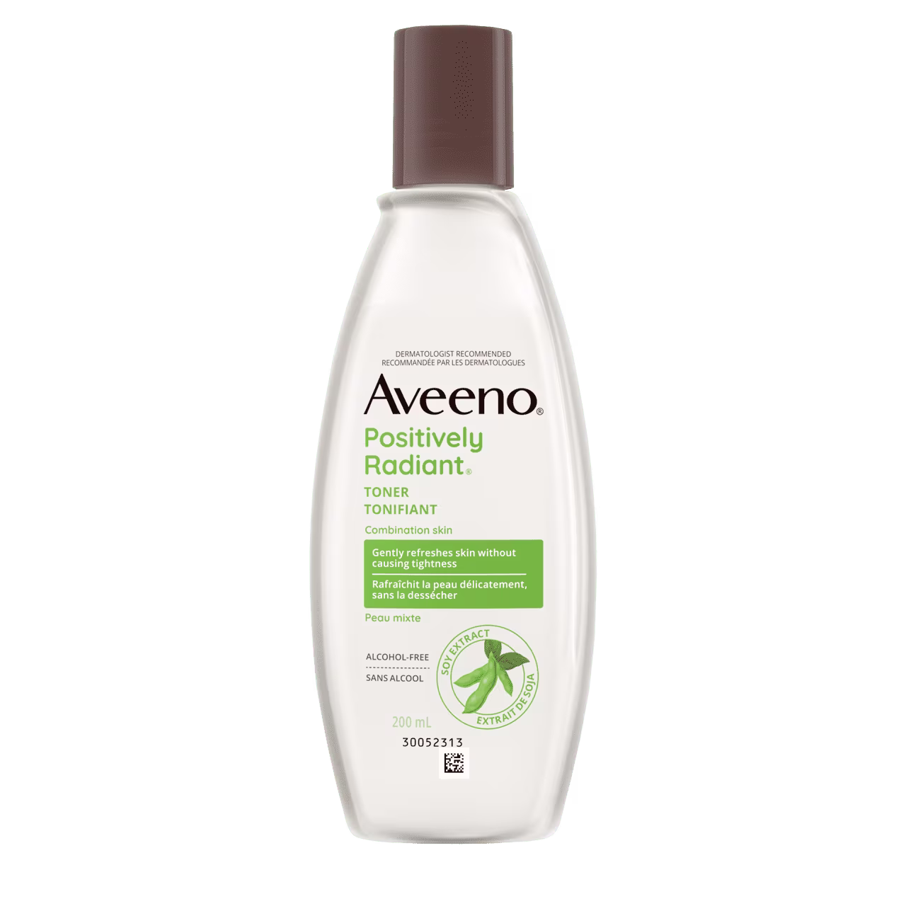 Panneau avant du flacon du tonifiant AVEENO® Positively Radiant
