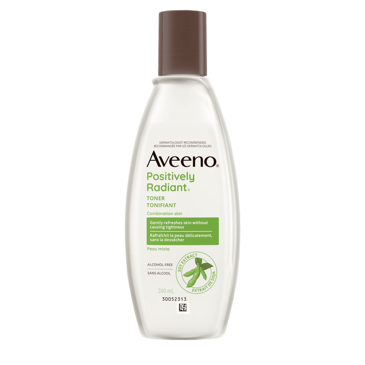 Panneau avant du flacon du tonifiant AVEENO® Positively Radiant