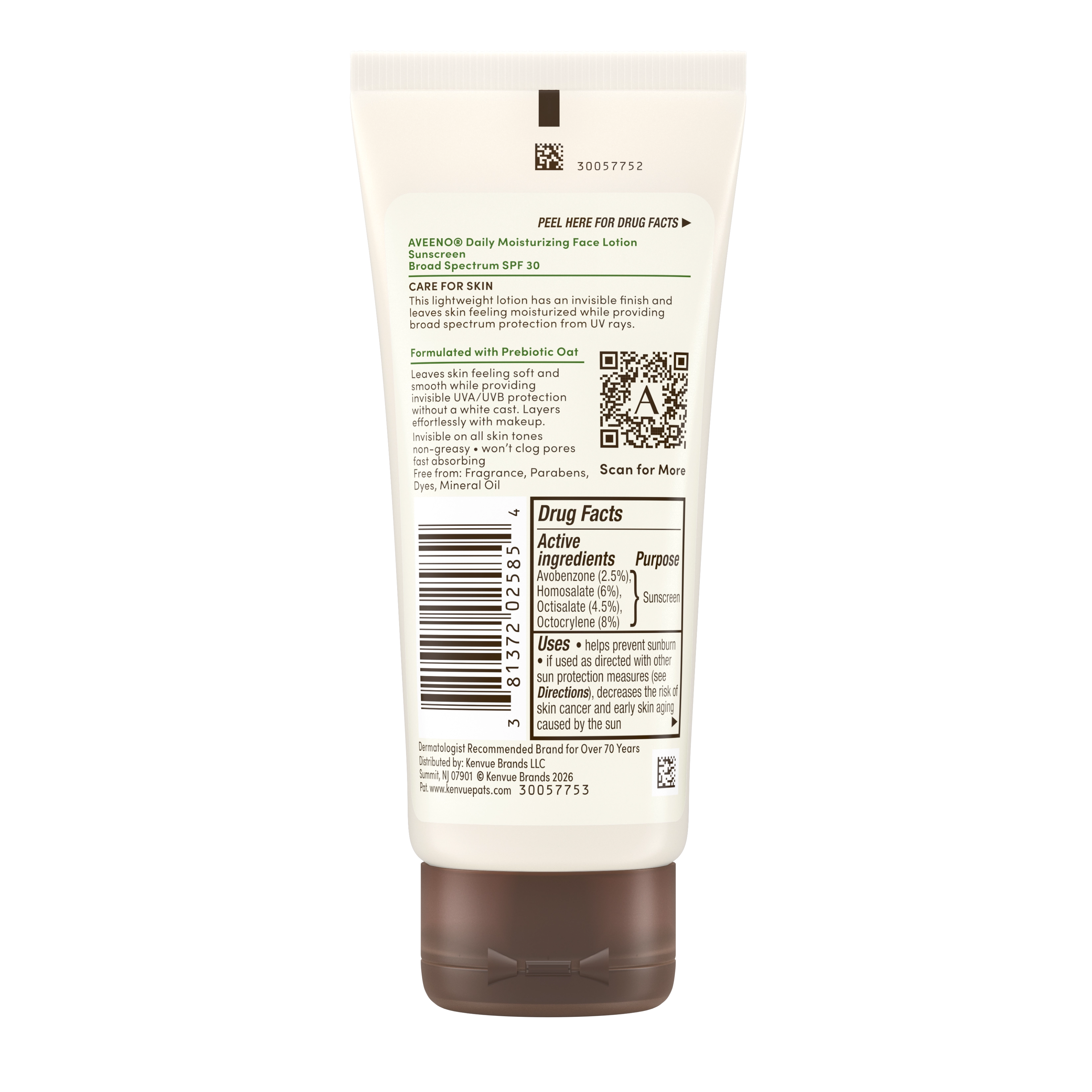 Aveeno Daily Moisturizing Face Lotion SPF 30, 3 fl oz lotion