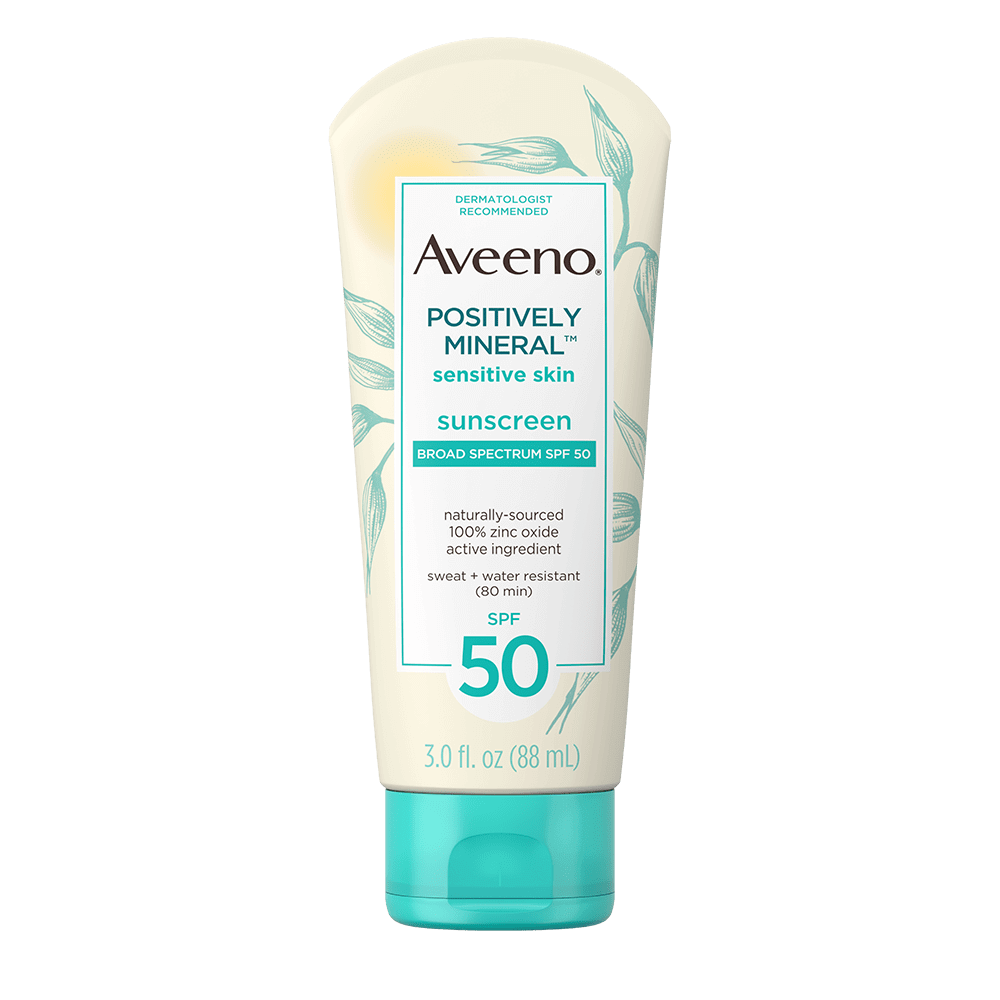 Aveeno Positively Mineral Sensitive Skin Sunscreen SPF 50, 3 fl oz