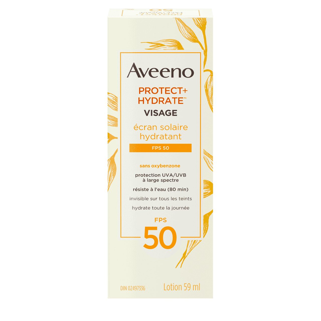 Tube de l'écran solaire Visage, FPS 50 AVEENO® PROTECT + HYDRATE