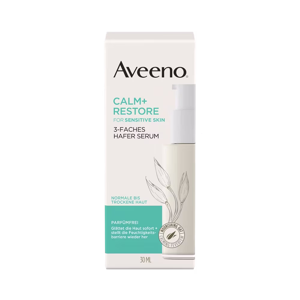 Aveeno® Calm + Restore™ 3-faches Hafer Serum, 30ml – Verpackung Vorderseite