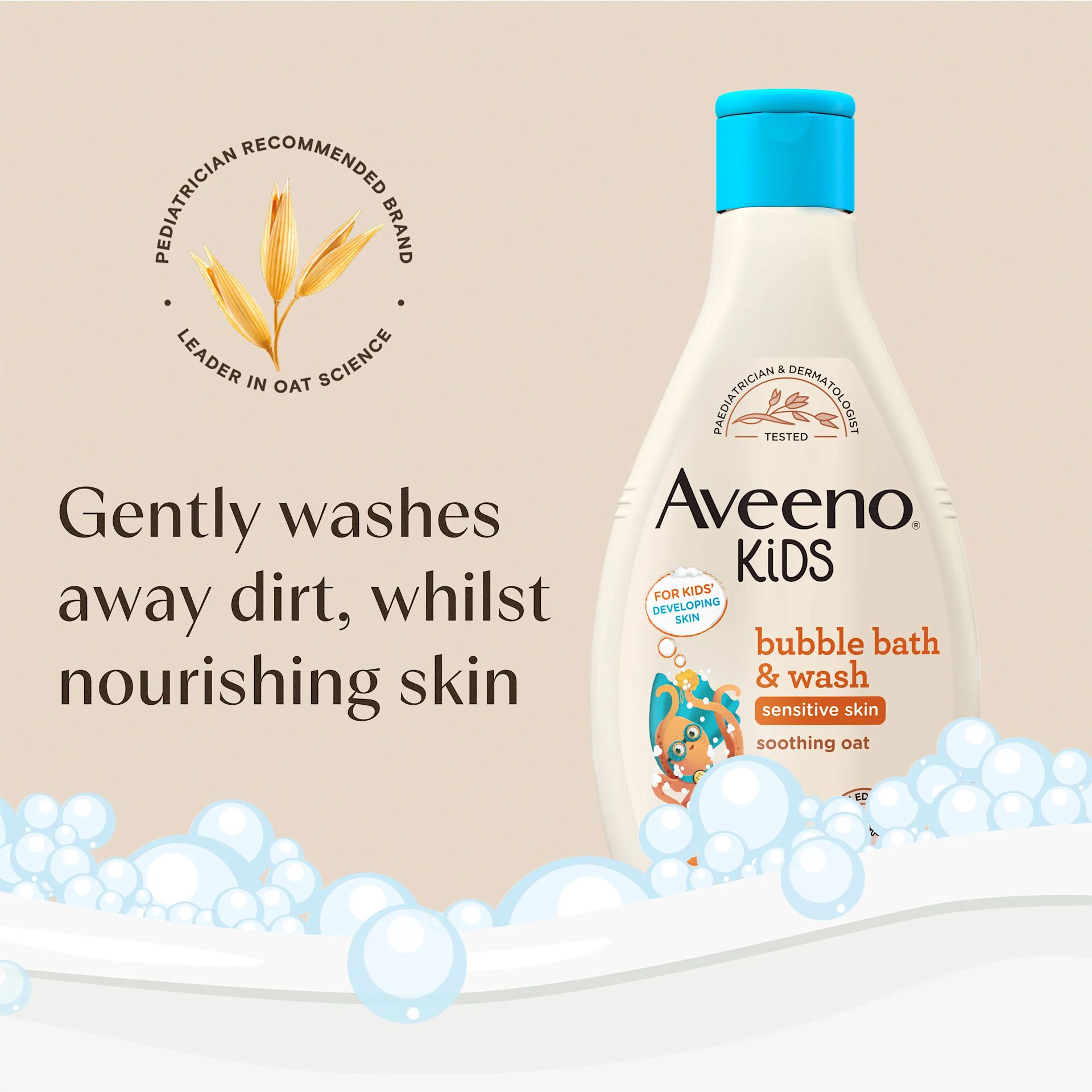 AVEENO® Kids Bubble Bath & Wash 250ml 