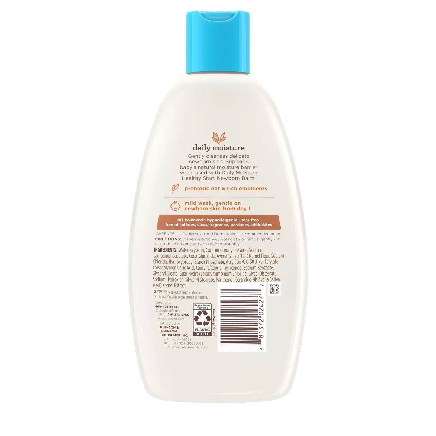 Front facing picture of the Baby Daily Moisture Healthy Start Newborn Wash