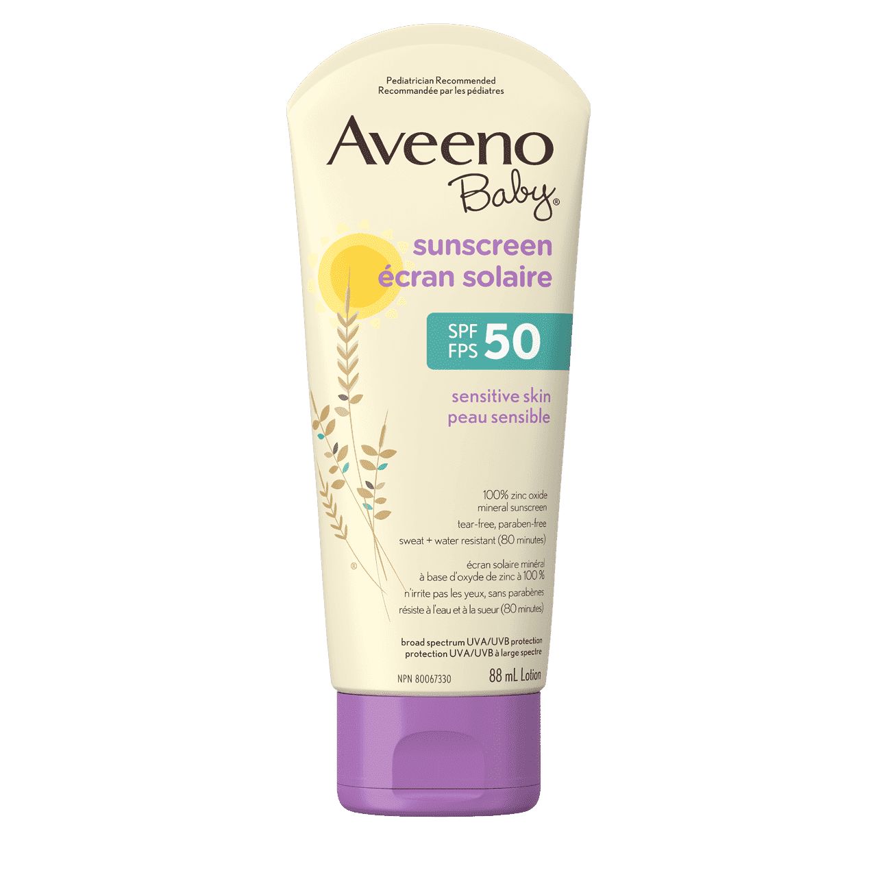 AVEENO® BABY Mineral Sunscreen SPF 50, Sensitive Skin, 88ml lotion