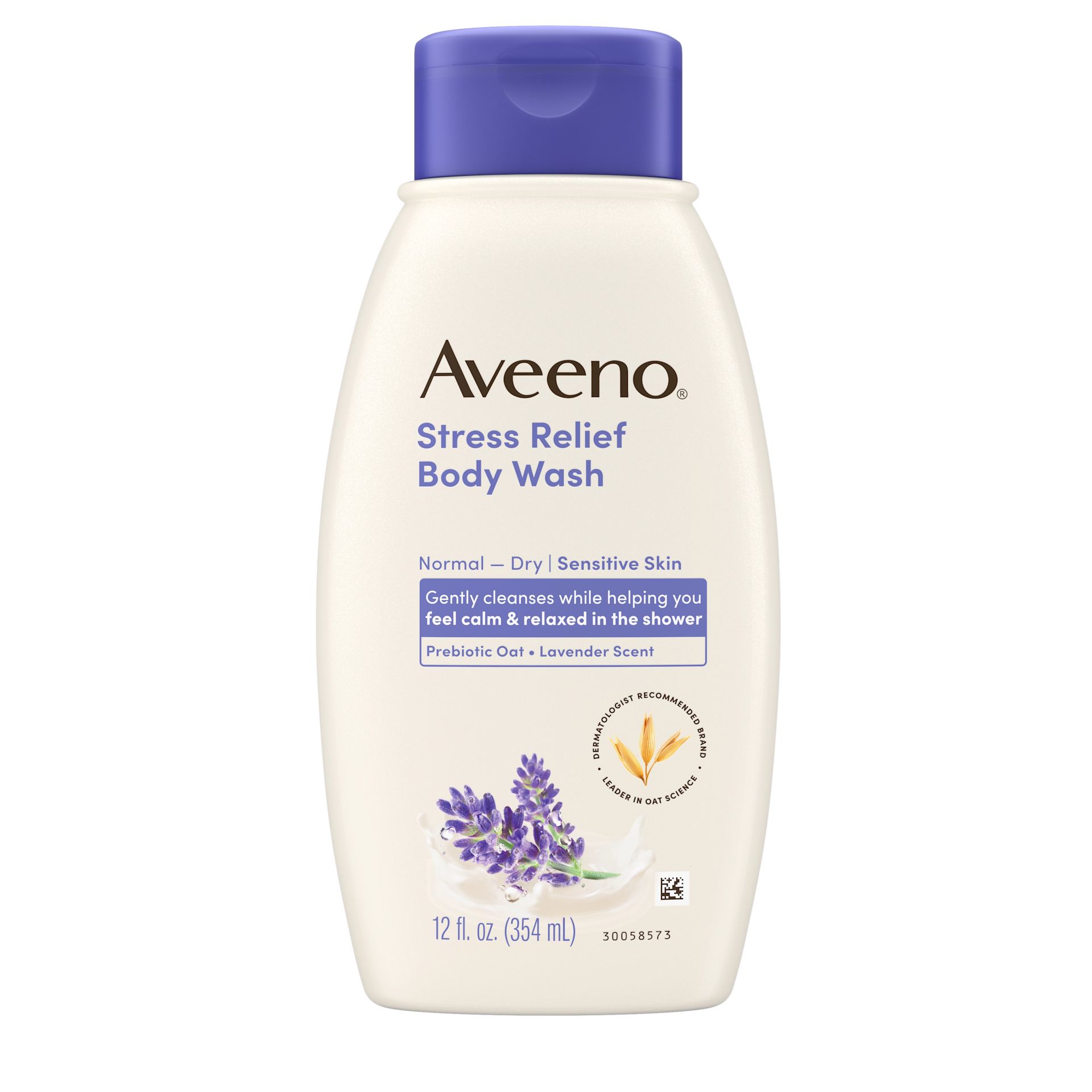 Front Pack shot of Stress Relief Oat Body Wash, Lavender Scent 12oz