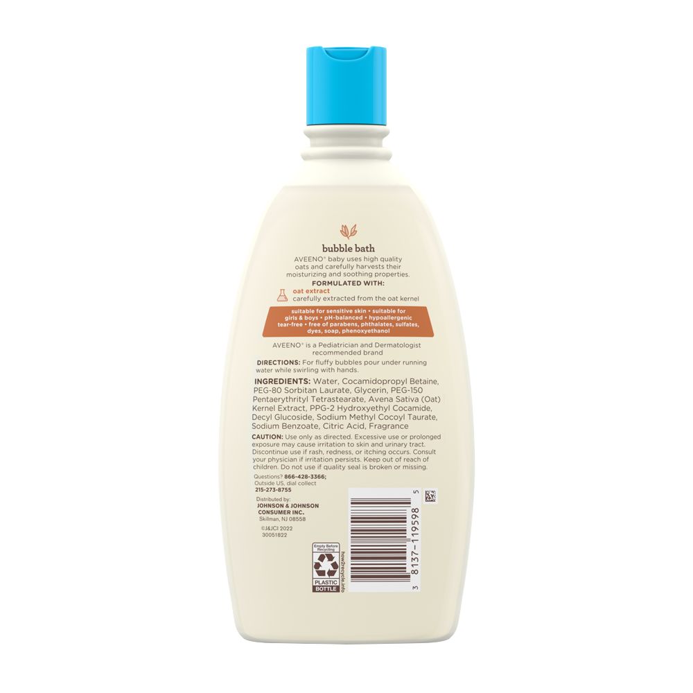 Sensitive Skin Aveeno ® Baby Oat Extract Bubble Bath - Image 1 - Aveeno - en-US
