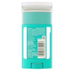 AVEENO® Protect + Soothe Mineral Sunscreen Stick for Sensitive Skin SPF 50 back label