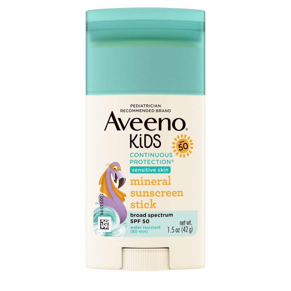 Pack shot of Aveeno® Kids Continuous Protection® Mineral Sunscreen Stick with Broad Spectrum SPF 50