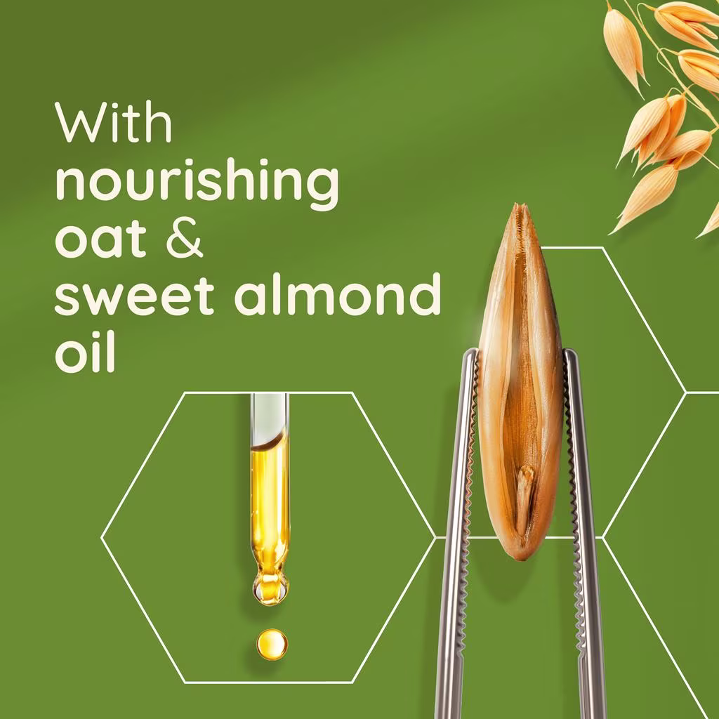 with nourishing oat and sweet almond oil