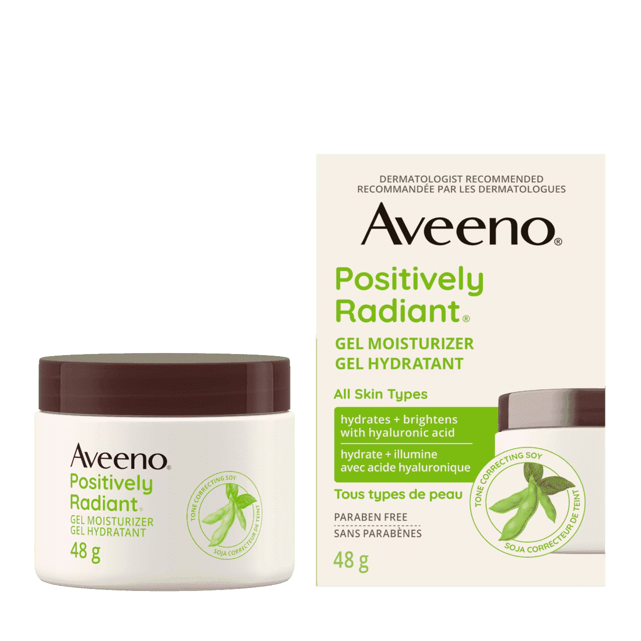 Pot de 48 g du gel hydratant AVEENO® Positively Radiant®