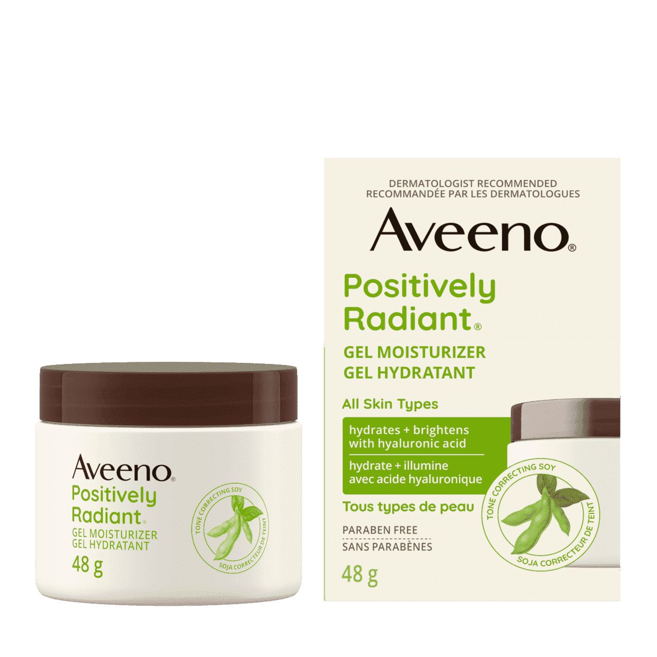 Jar of AVEENO® Positively Radiant® Gel Moisturizer, 48g