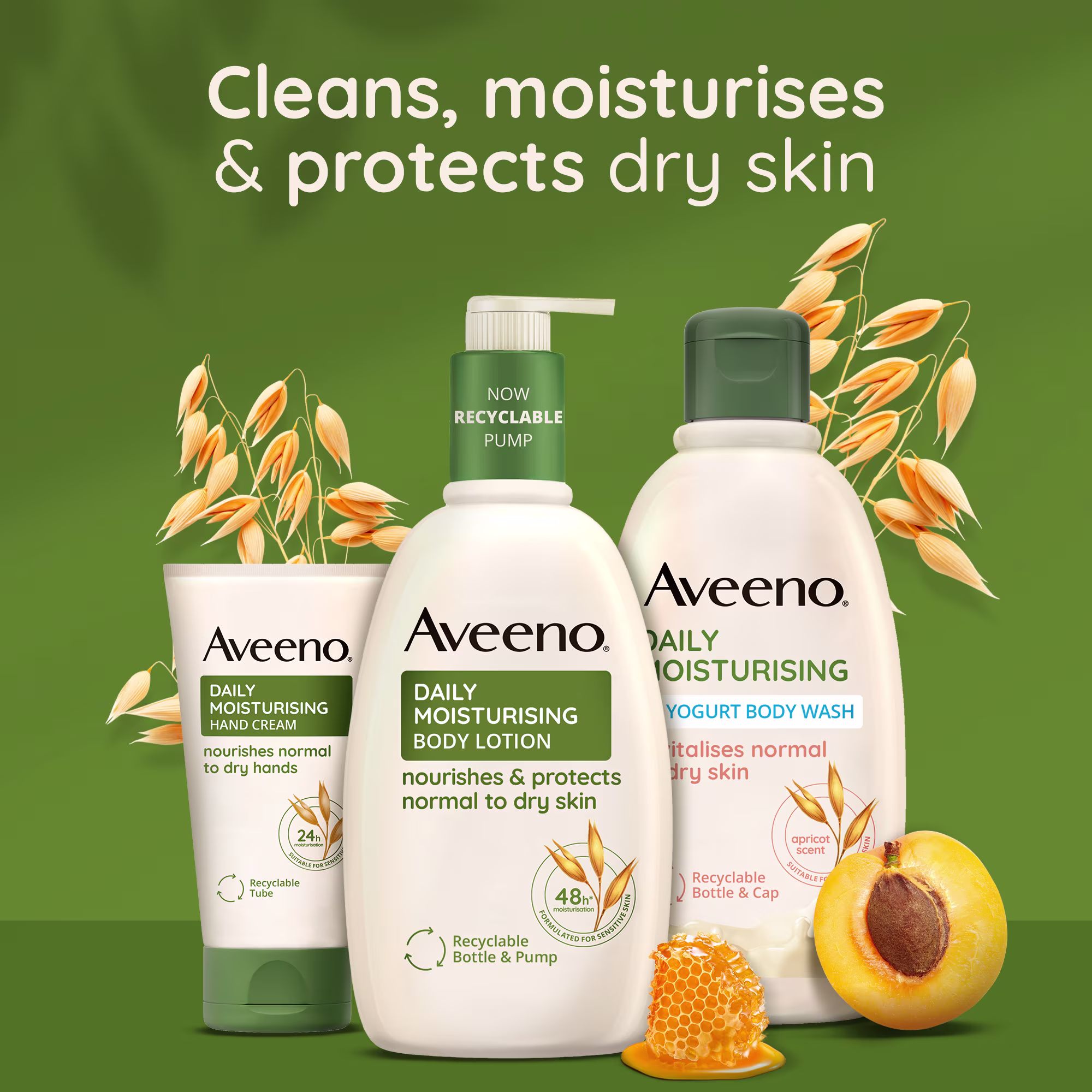AVEENO DAILY MOISTURISING YOGURT BODY WASH, APRICOT & HONEY SCENT - Image 7 - Aveeno - en-IE