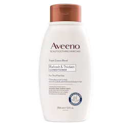 Pack shot of Aveeno® Fresh Greens Blend Refresh & Thicken Conditioner for Thin/Fine Hair, 12 fl oz