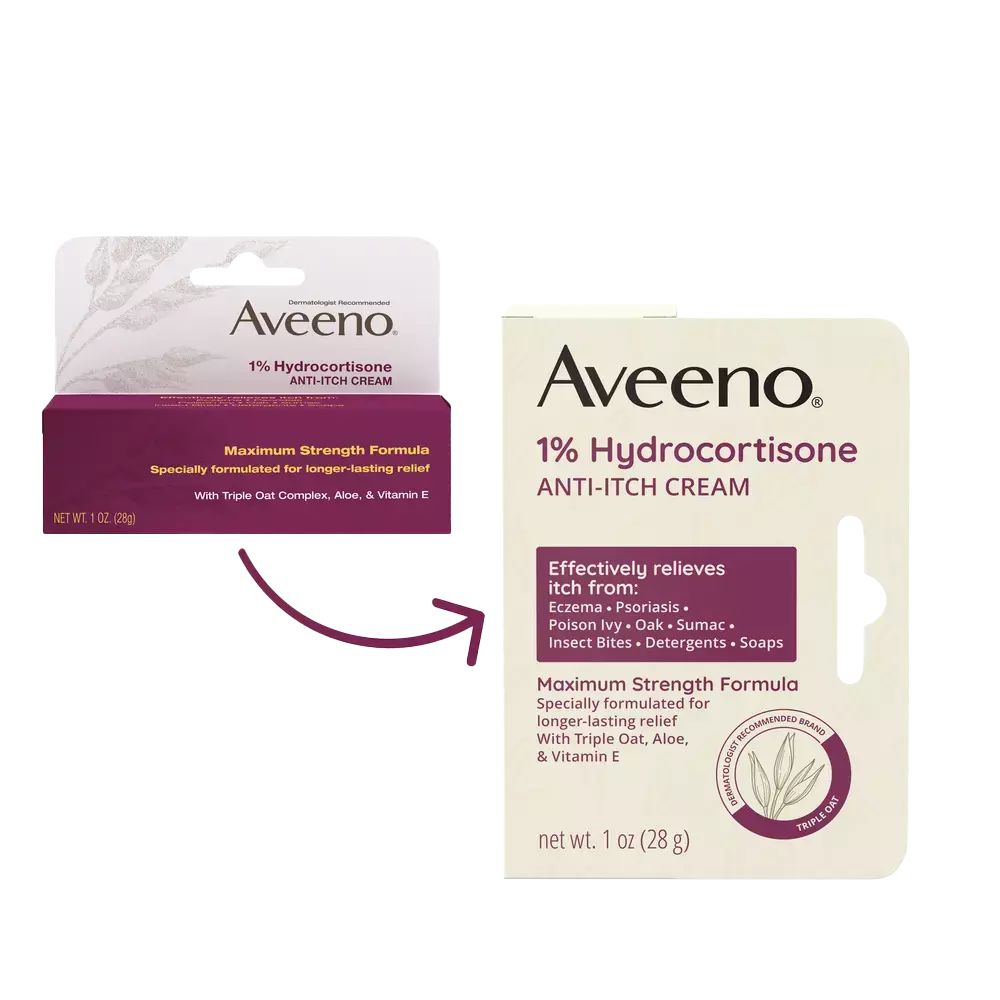 Aveeno Maximum Strength 1% Hydrocortisone Anti-Itch Cream Transition