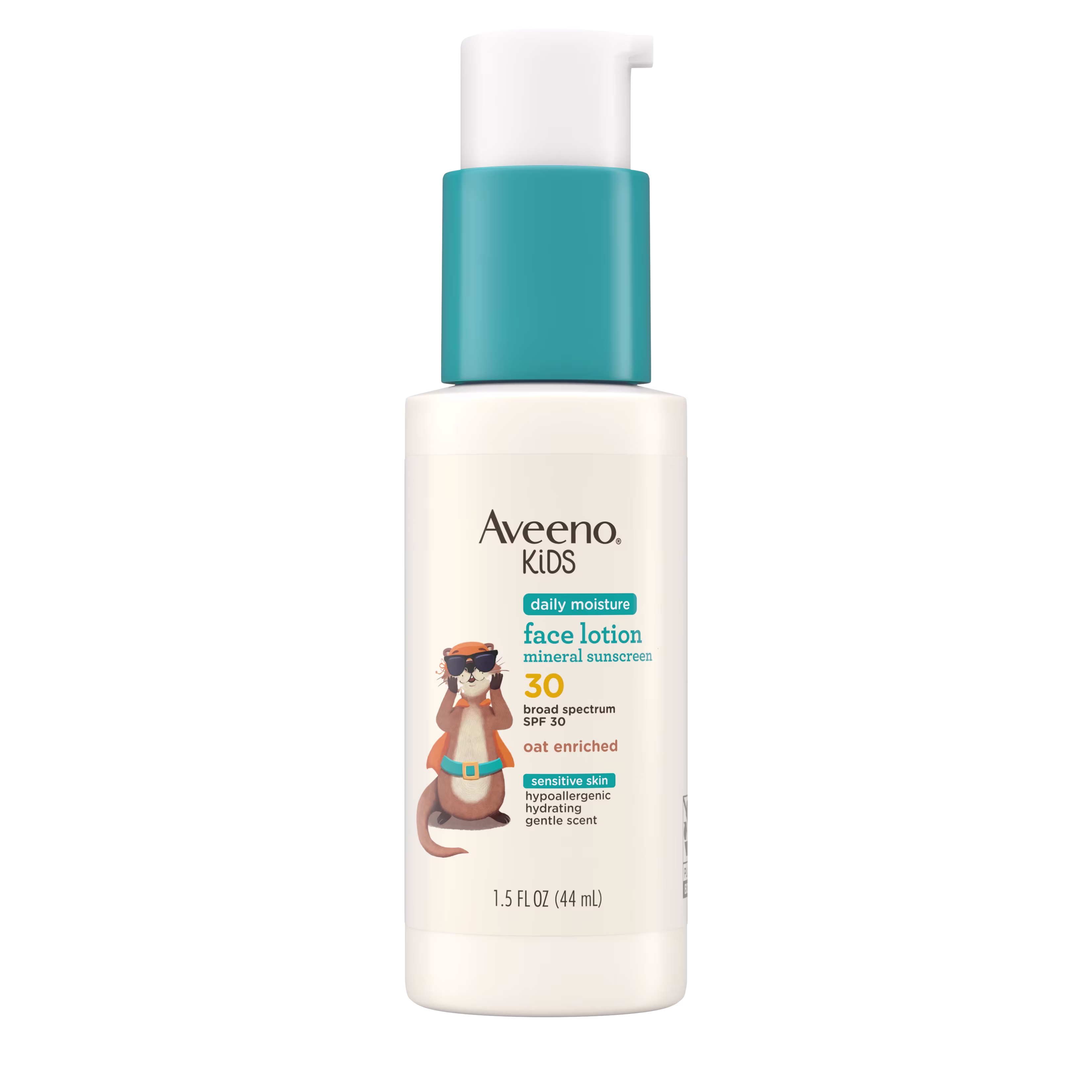 Front pack shot of Aveeno® Kids Daily Moisture Face Lotion & Mineral Sunscreen SPF30 