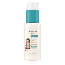 AVE US US 381372026608 120266000 693216 Kids Daily Moisturizer SPF30 1p5oz PR 00000 Front pack shot of Aveeno® Kids Daily Moisture Face Lotion & Mineral Sunscreen SPF30