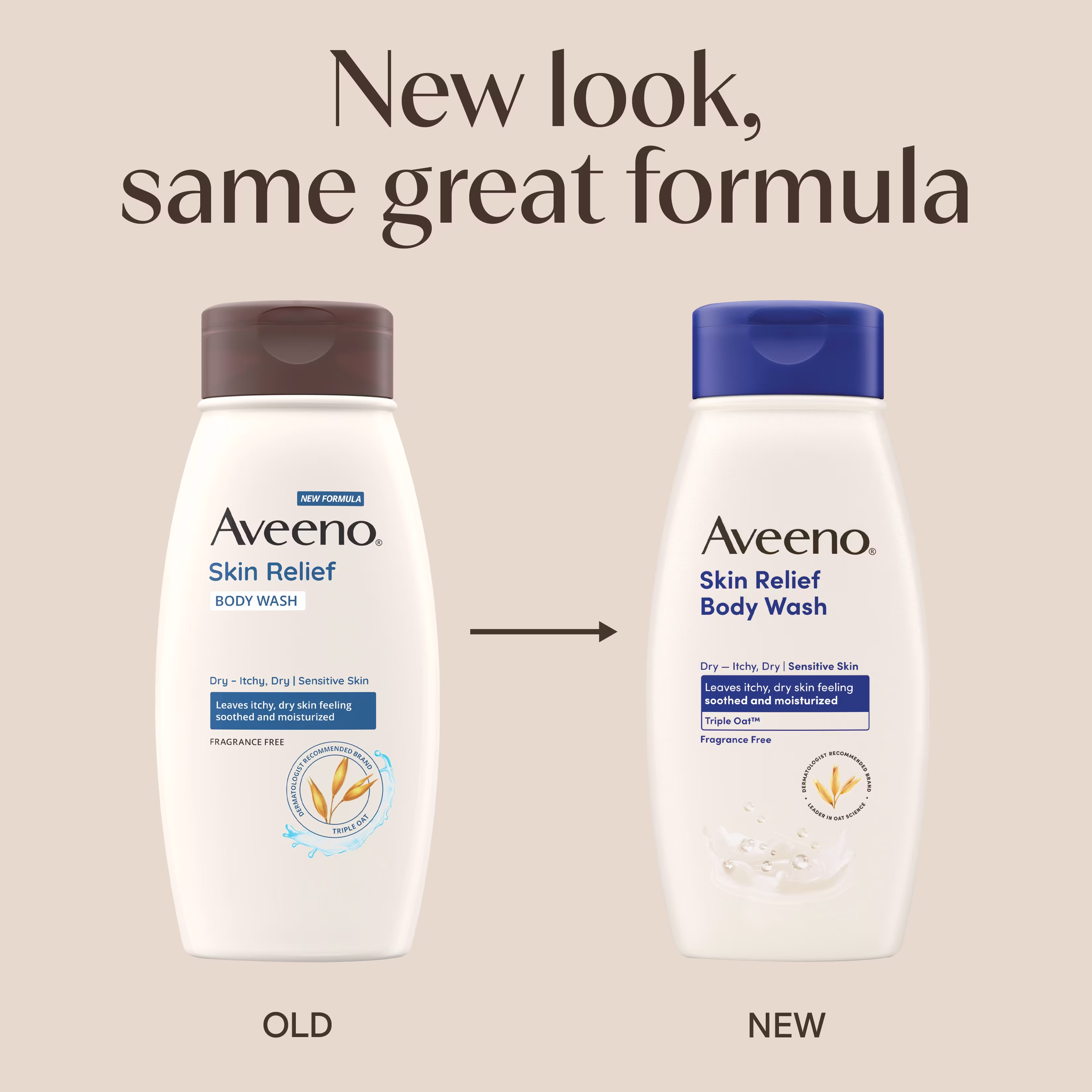 US AVE Captain Packaging Transition Images 3300x3300 Skin Relief Body Wash 18oz Aveeno® Skin Relief Body Wash for Sensitive - New Look, same great formula