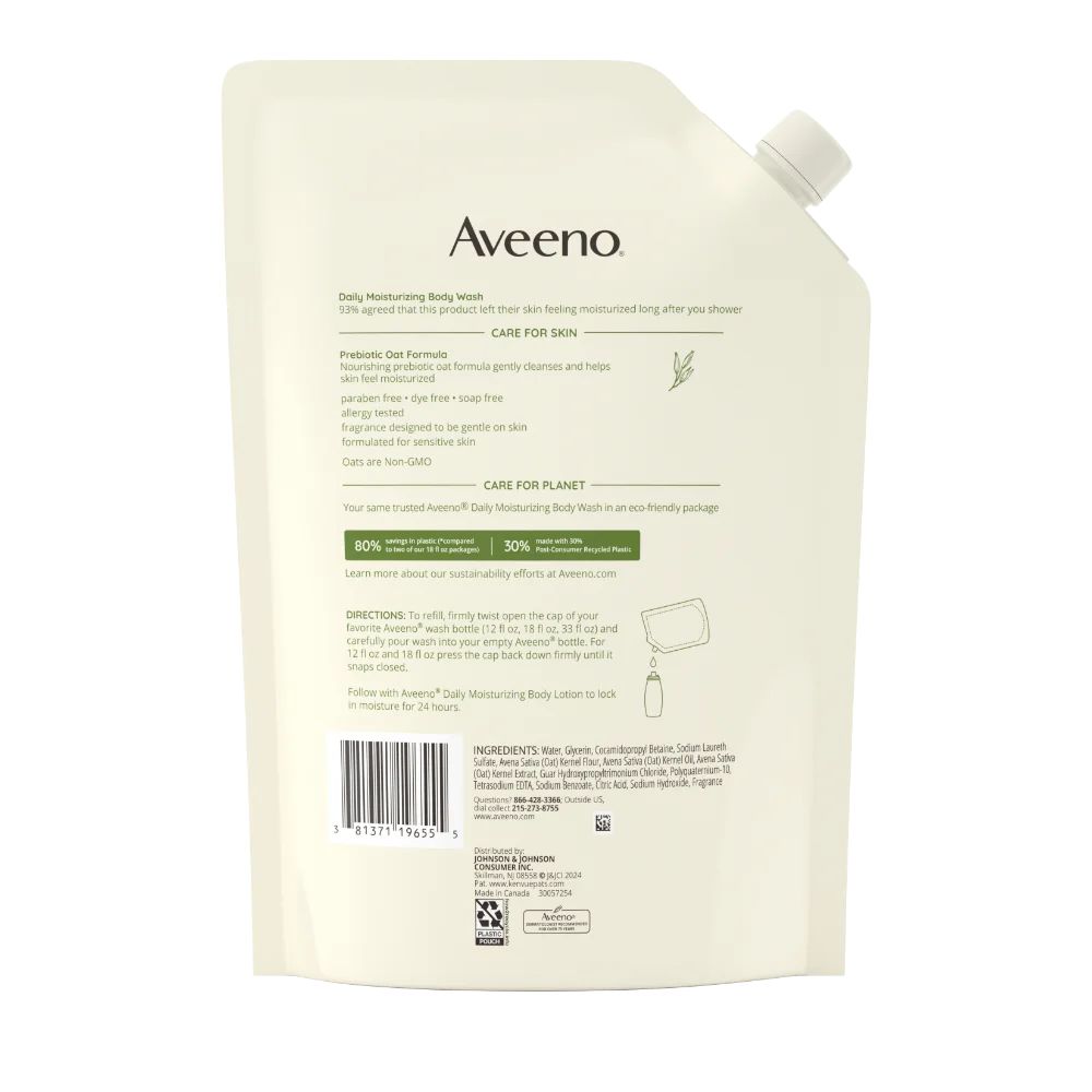 Backshot Daily Moisturizing Body Wash Refill, Soothing Oat