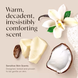 04CocoaButterVanilla BodyWash PDP5 FRAGRANCE Aveeno® DM Cocoa Butter Vanilla Body Wash, warm, decadent, irresistibly comforting scent
