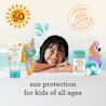 Aveeno® Kids Continuous Protection Sunscreen SPF 50 Lotion and Stick with colorful graphic background