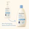 Image showing the old and new packaging of Aveeno® Eczema Therapy Moisturizing Cream