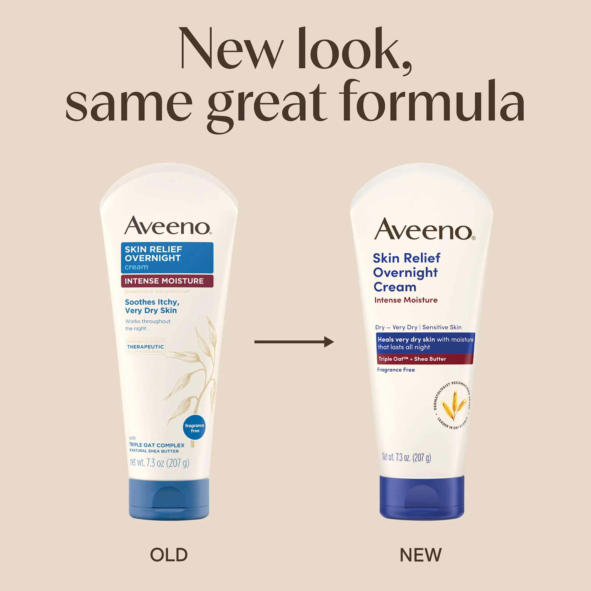 Aveeno® Skin Relief Overnight Cream New Look same great formula!