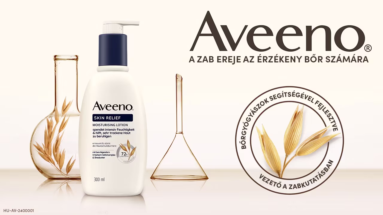 Řada péče o pokožku Aveeno® Skin Relief – Aveeno® Skin Relief Tělové mléko, Aveeno® Skin Relief Tělový olej ve spreji, Aveeno® Skin Relief Hydratační krém na ruce, Aveeno® Skin Relief Hydratační sprchový gel – Aveeno® Skin Relief, vyvinuto s dermatology