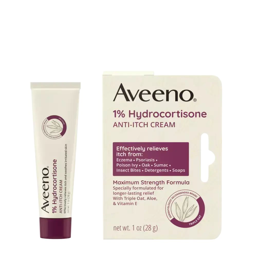 Aveeno Maximum Strength 1% Hydrocortisone Anti-Itch Cream Front