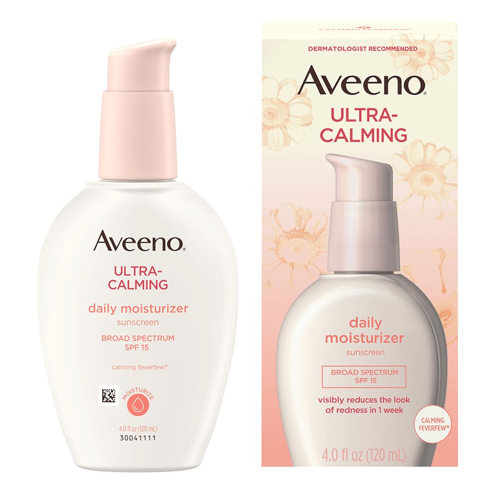 Front Pack shot of Aveeno® Ultra Calming Daily Moisturizer sunscreen broad spectrum SPF15