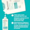 Aveeno Calm + Restore Cleanser Refill Pouch with text '1-Twist open the cleanser bottle cap, 2- open pouch & refill the empty bottle.'