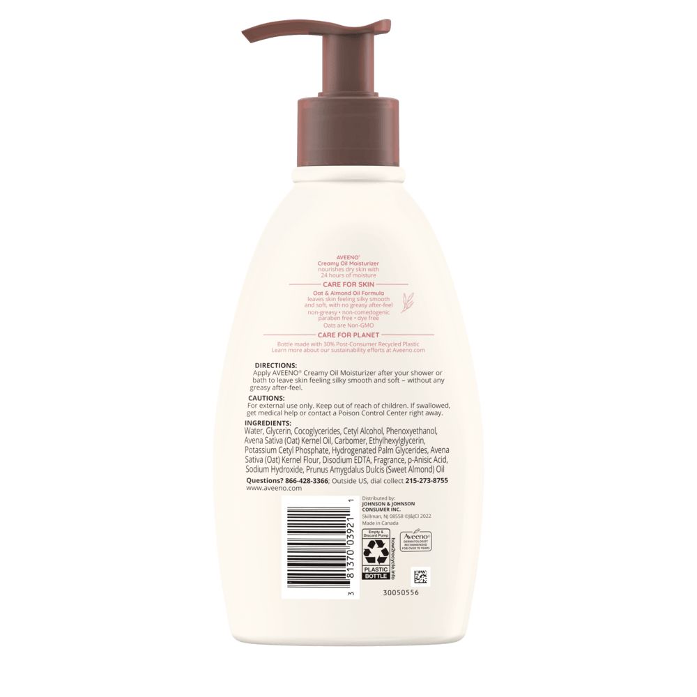 Aveeno Creamy Oil Body Moisturizer for Dry Skin Back
