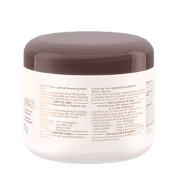 Arrière du pot de 227 g de la crème de nuit régénératrice AVEENO® Teint + Texture