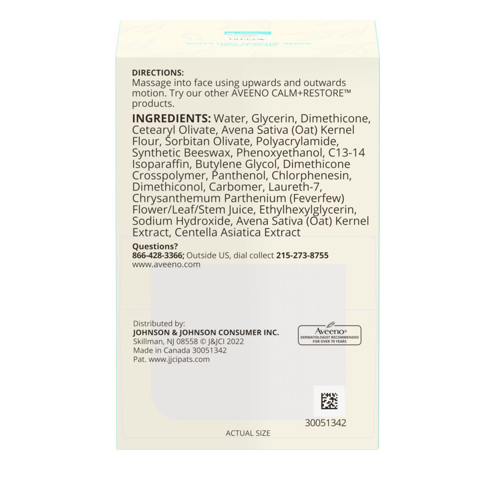 Aveeno Calm + Restore Oat Gel Moisturizer, Sensitive Skin Back